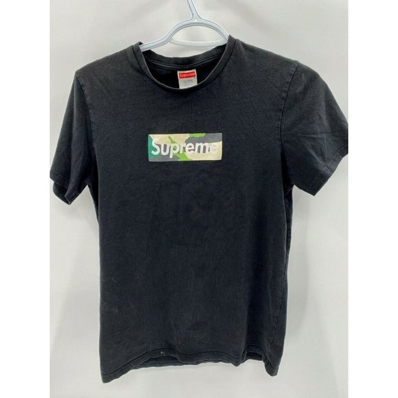 Supreme Brooklyn Store Green Camo Logo Box Black T-shirt Tee Top Women's Sz L - Picture 10 of 10